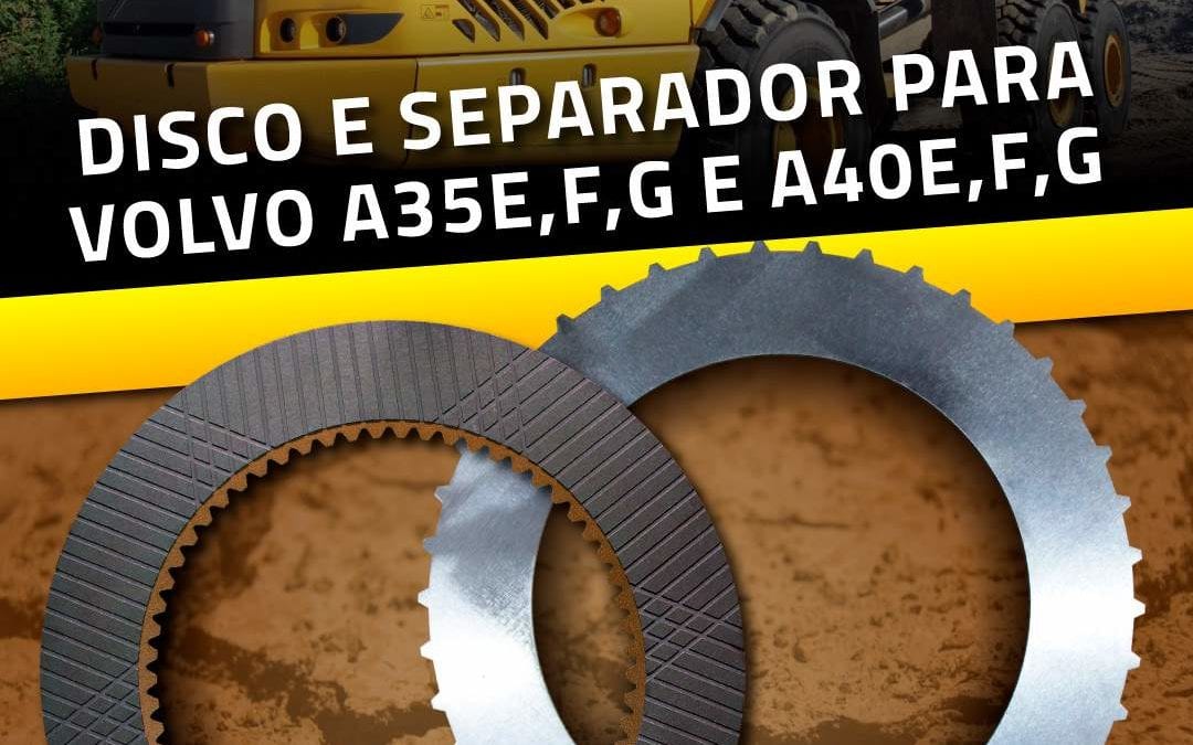 Disco e Separador para Volvo CE A35E, A35F, A35G, A40E, A40F, A40G